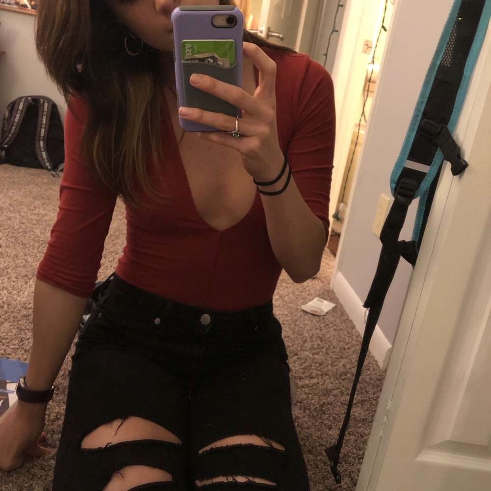 Plunging bodysuit